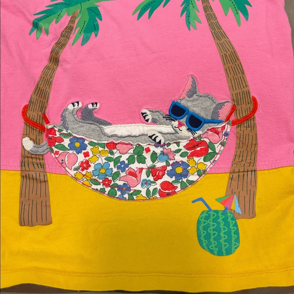Girls’ Mini Boden Cat Shirt, Size 7-8Y - Picture 3 of 5